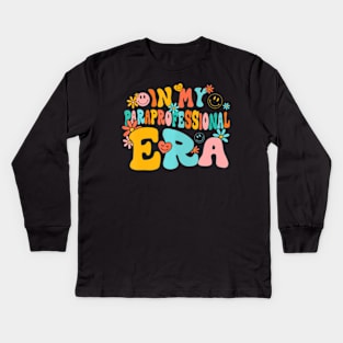 Groovy In My Paraprofessional Era Back To School First Day Kids Long Sleeve T-Shirt